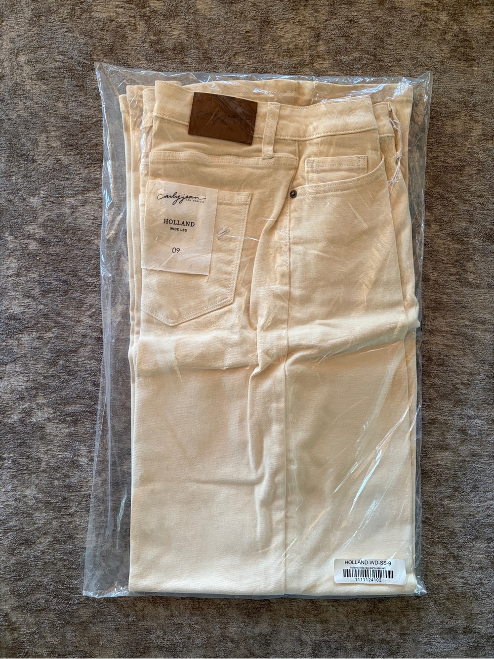 Carly Jean Los Angeles Cream High-Rise Wide Leg “Holland” Jeans